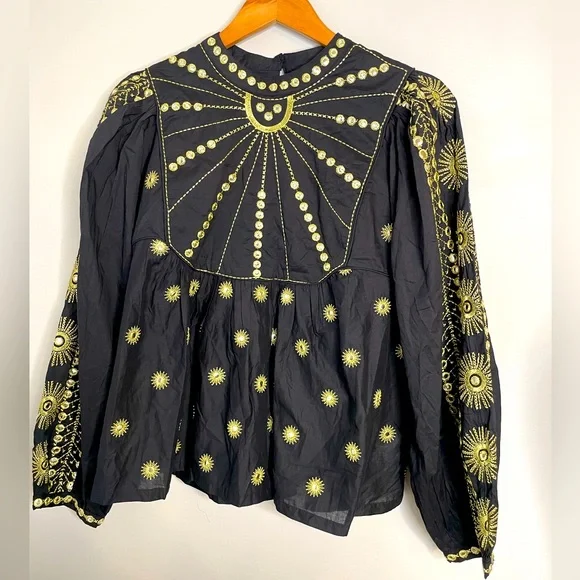 NWOT Farm Rio Sun Embroidered Blouse - Picture 4 of 12